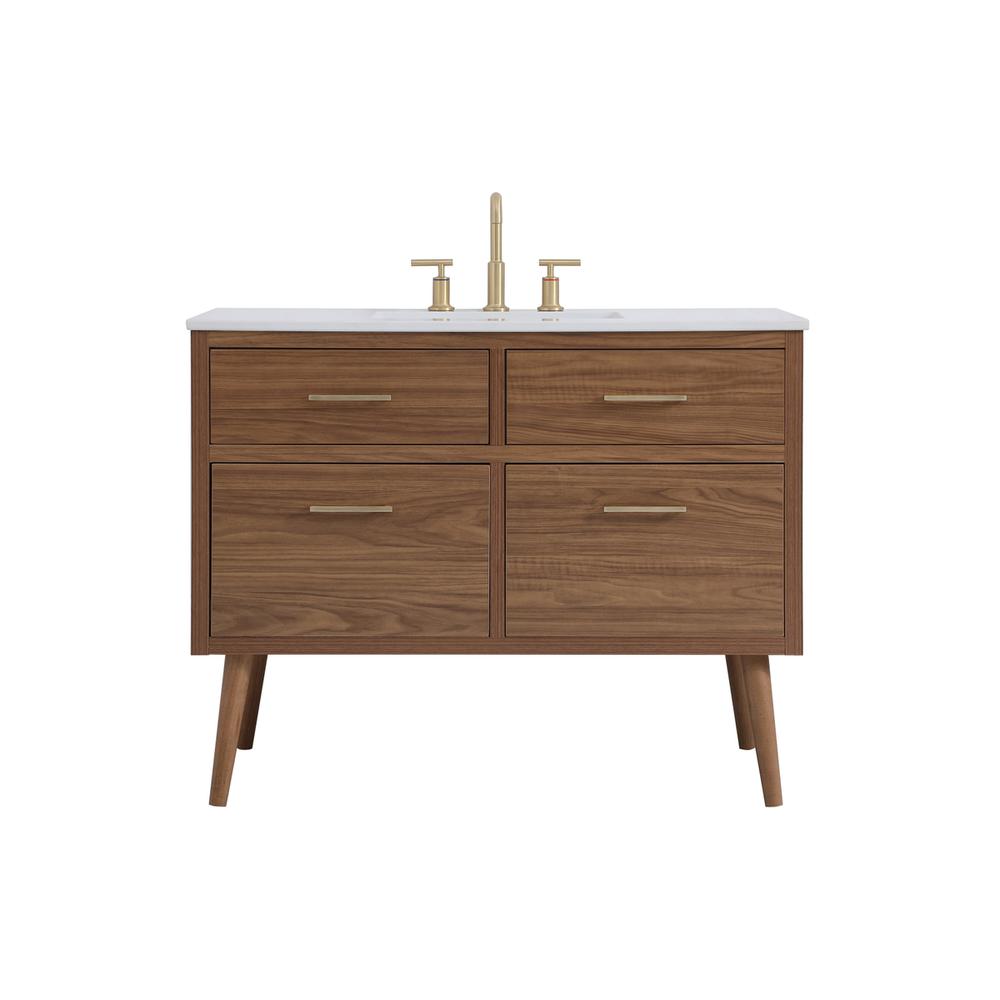 42 inch bathroom vanity in Walnut Brown. Picture 1
