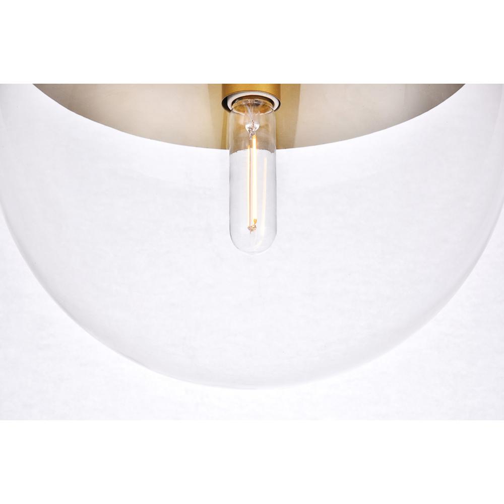 Eclipse 1 Light Brass Pendant With Clear Glass. Picture 4