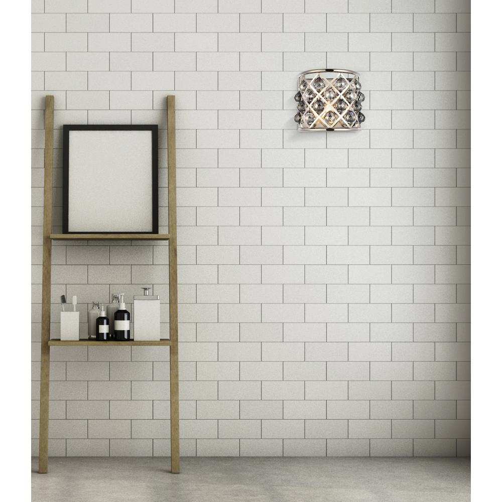 Madison 1 light polished Nickel Wall Sconce Silver Shade. Picture 7