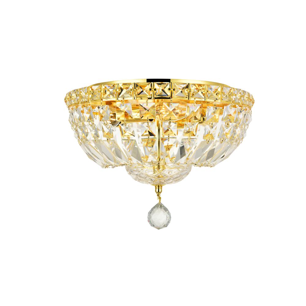 Tranquil 4 light Gold Flush Mount Clear Royal Cut Crystal. Picture 1