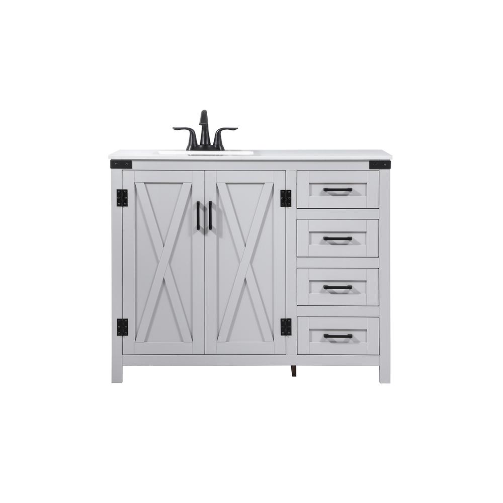 42 inch Single bathroom vanity in grey. Picture 1
