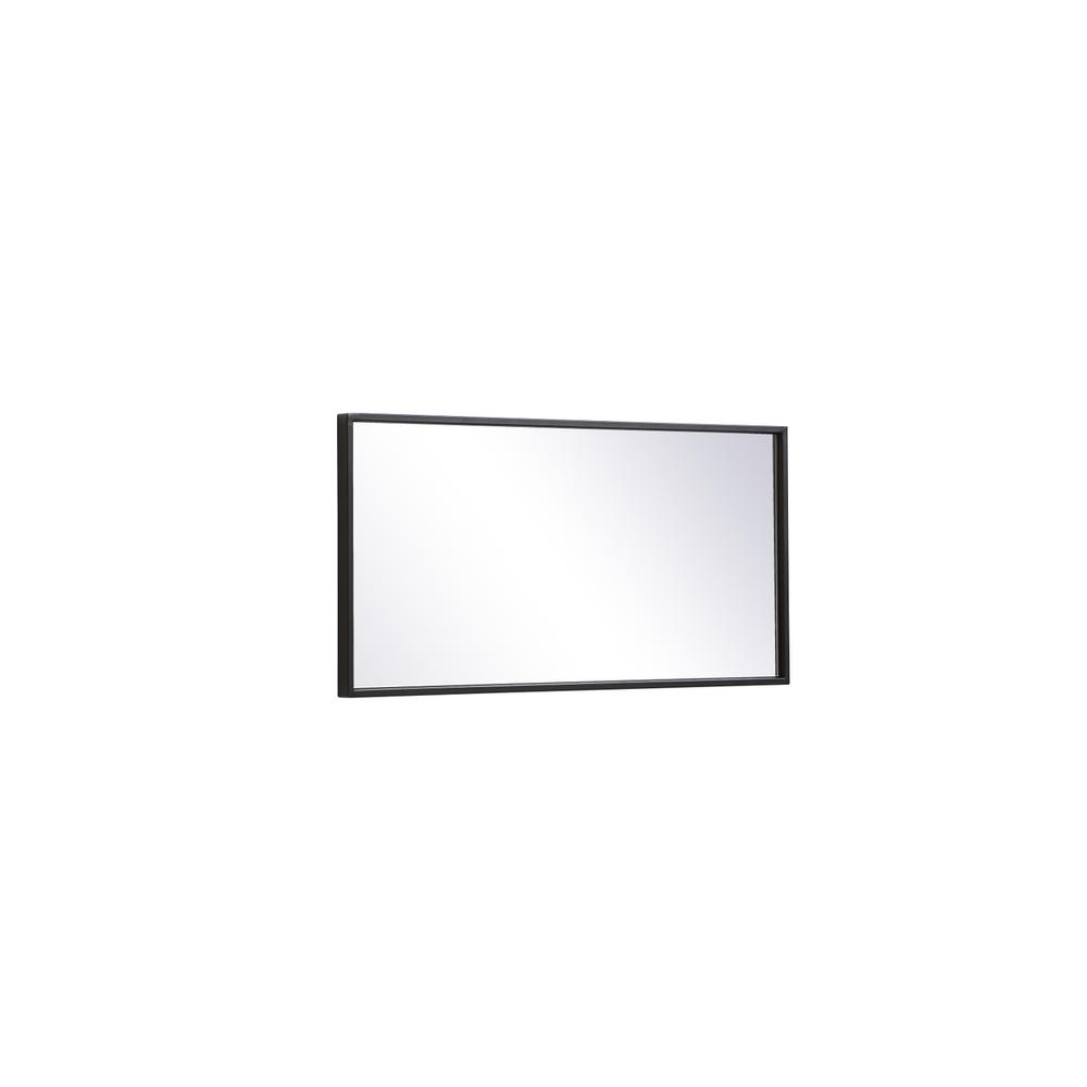 Metal frame rectangle mirror 14x28 inch in black. Picture 7