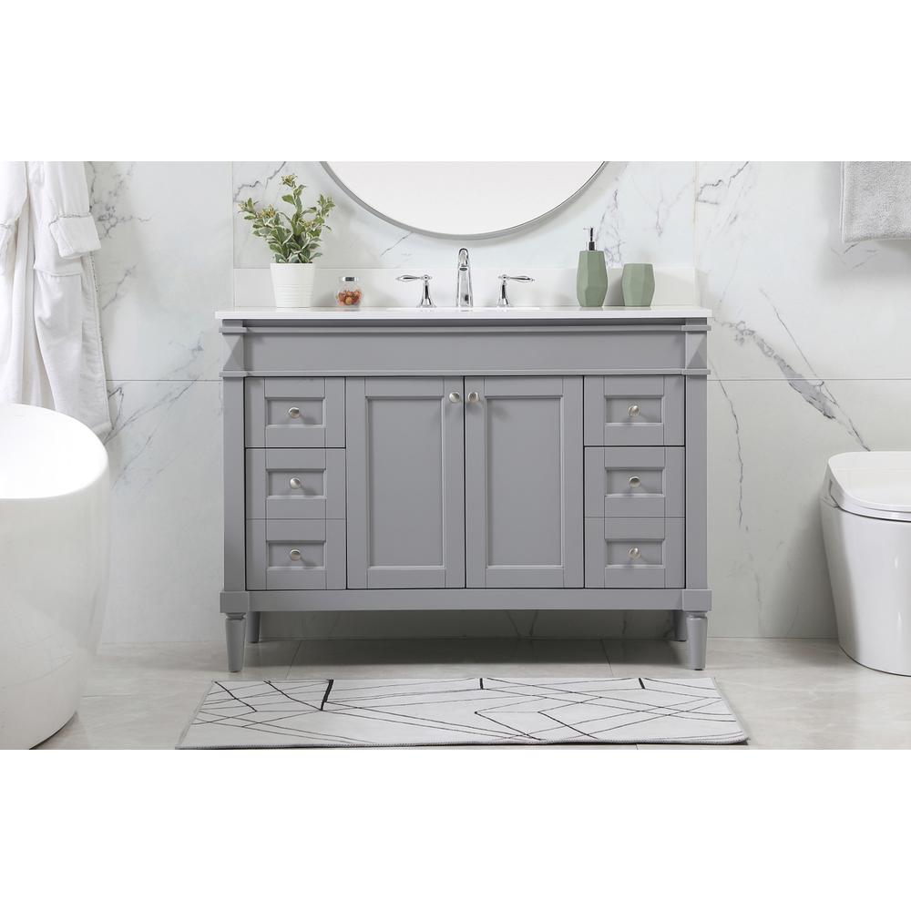 48 inch Single bathroom vanity in grey with backsplash. Picture 14