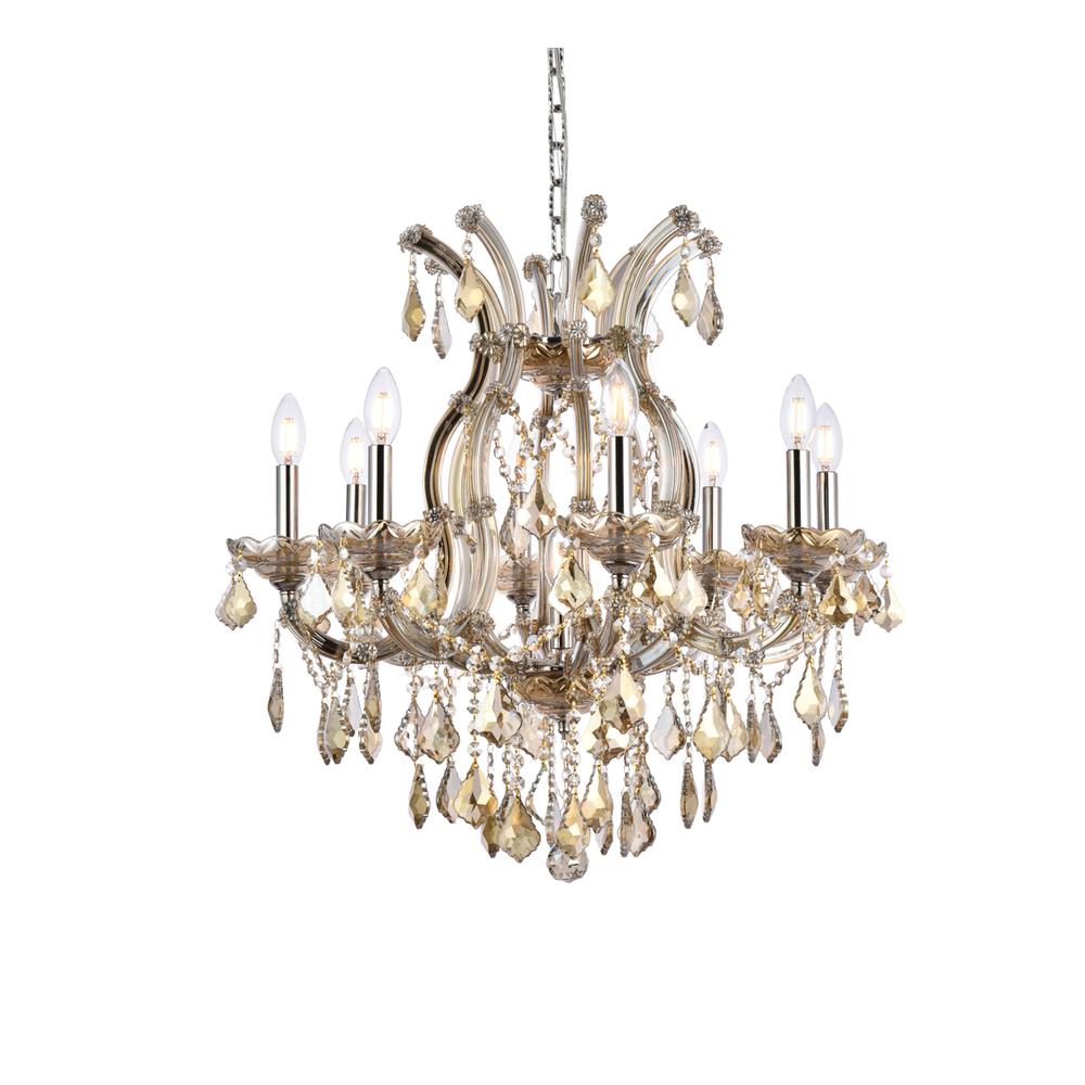 Maria Theresa 9 light Golden Teak Chandelier Golden Teak. Picture 2