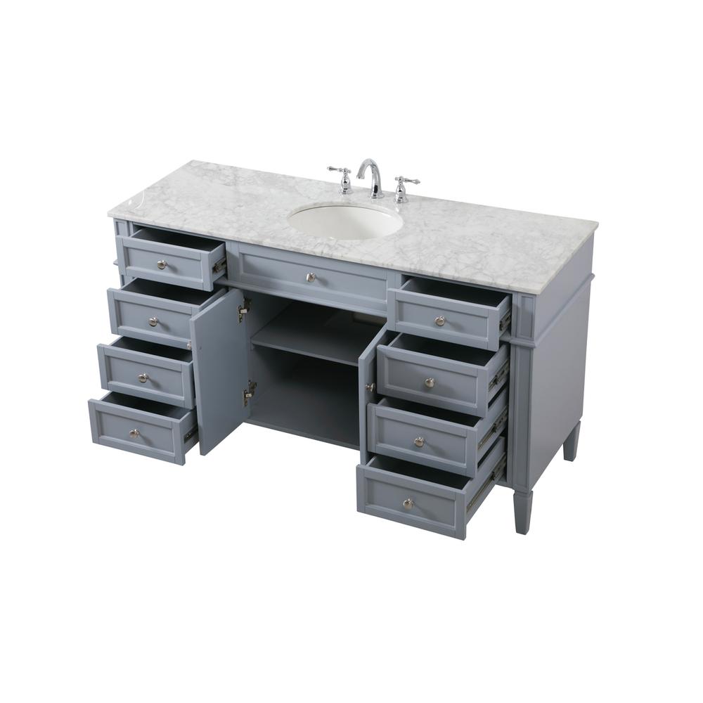 60 inch Single bathroom vanity in grey. Picture 9