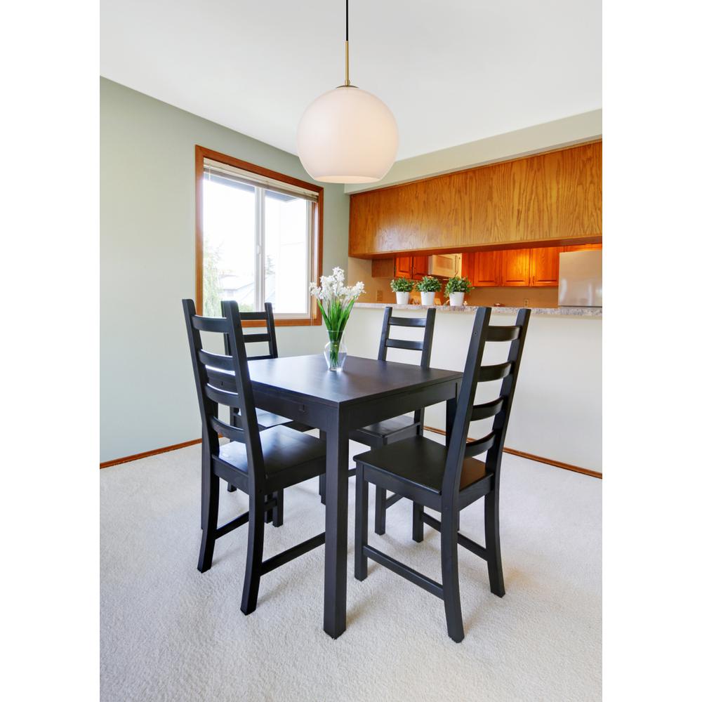 Baxter 1 Light Black Pendant With Frosted White Glass. Picture 6