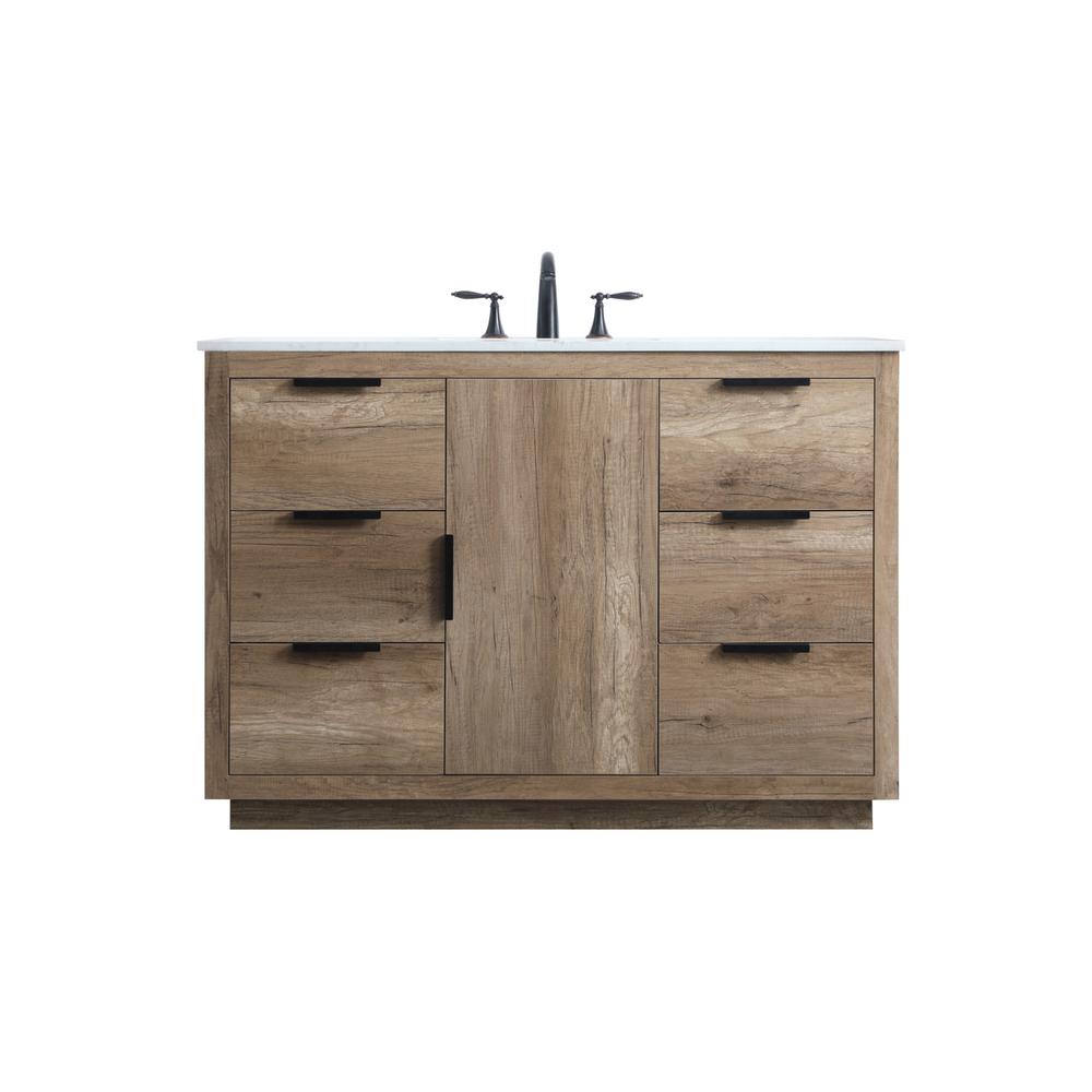 48 Inch SIngle Bathroom Vanity In Natural Oak. Picture 1