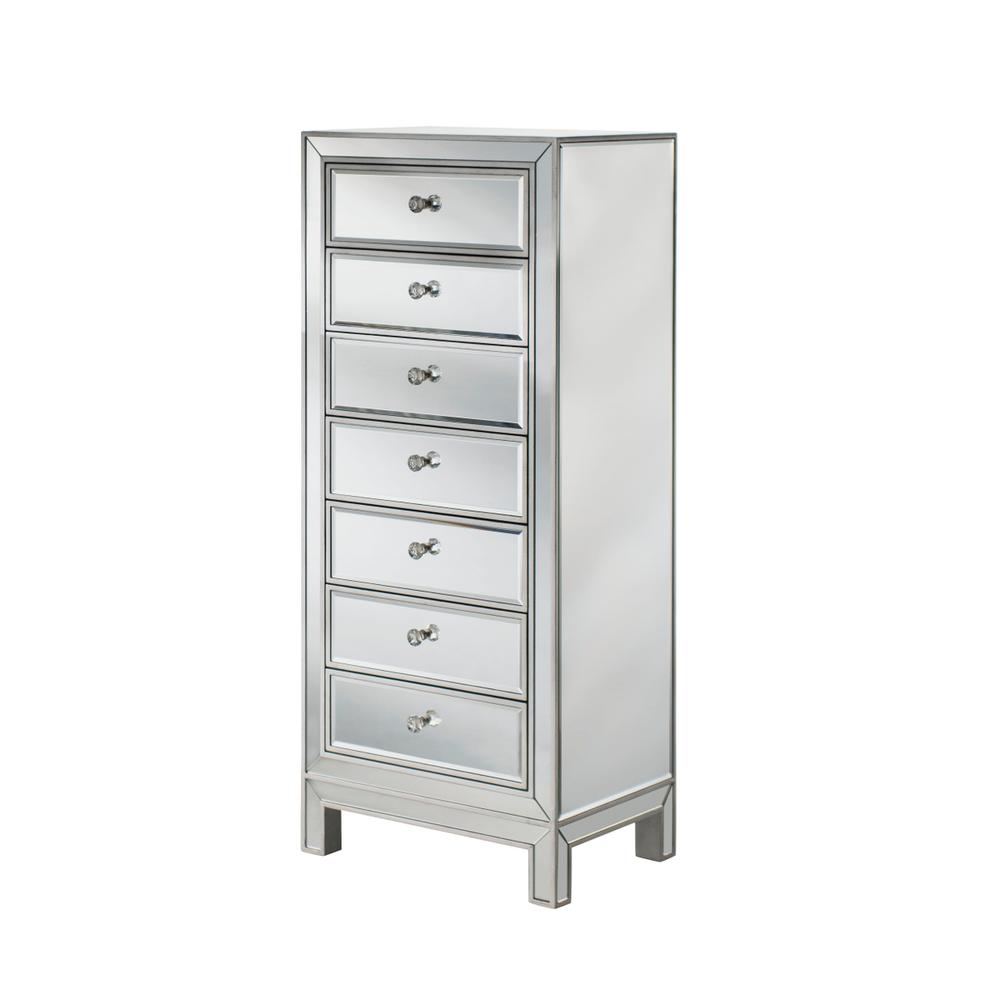 Lingerie Chest 7 drawers 18in. W x 15in. D x 42in. H in antique silver paint. Picture 2