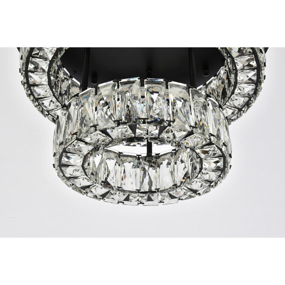 Monroe 18 inch LED double flush mount in black. Picture 3