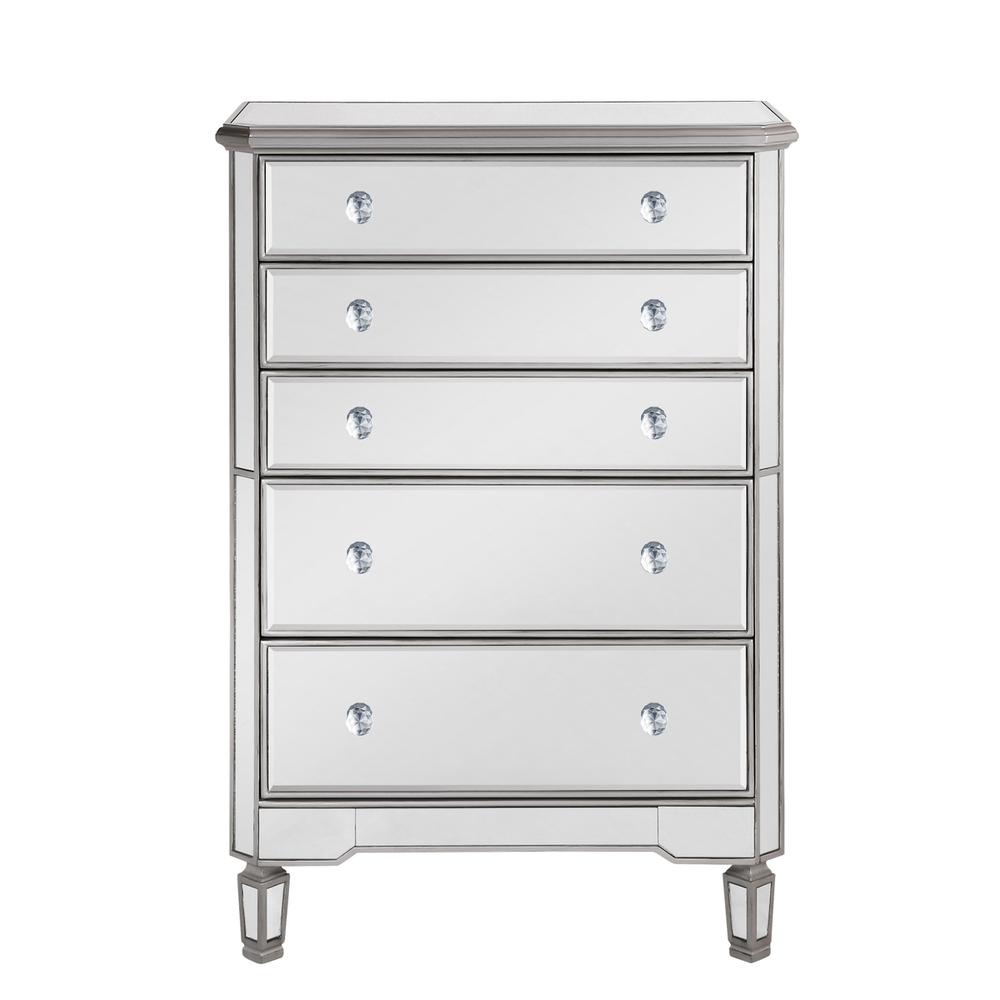 5 Drawer Cabinet 33 in. x 16 in. x 49 in. in silver paint. Picture 1