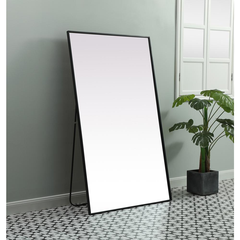 Metal Frame Rectangle Full Length Mirror 36x60 Inch in Black. Picture 2