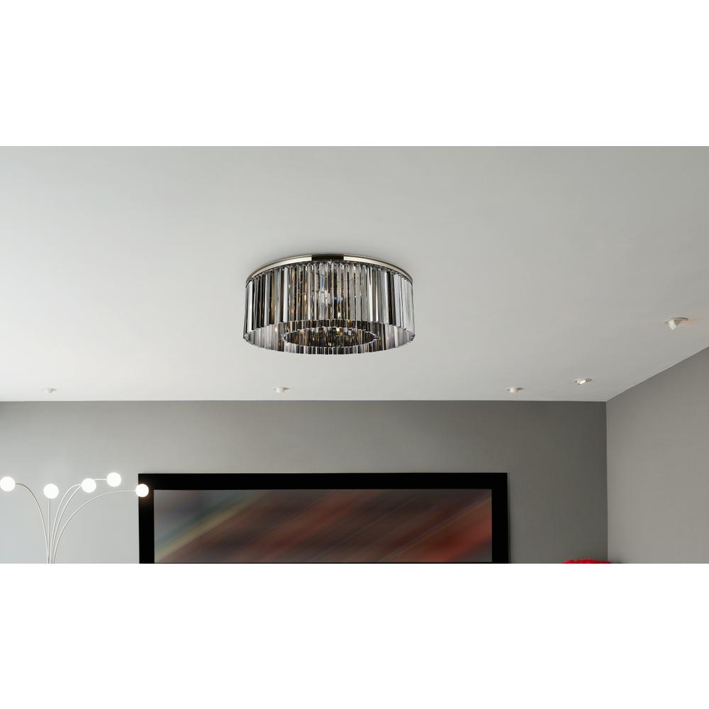 Sydney 10 light polished nickel Flush Mount Silver Shade. Picture 8
