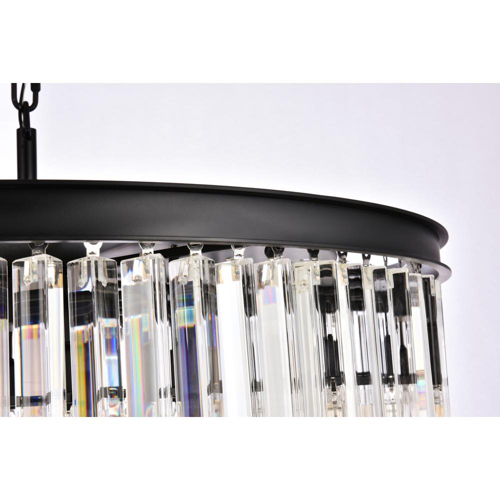 Sydney 8 light Matte Black Chandelier Clear Royal Cut Crystal. Picture 4