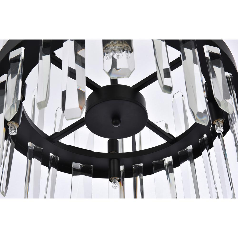 Serena 16 inch crystal round pendant in black. Picture 4