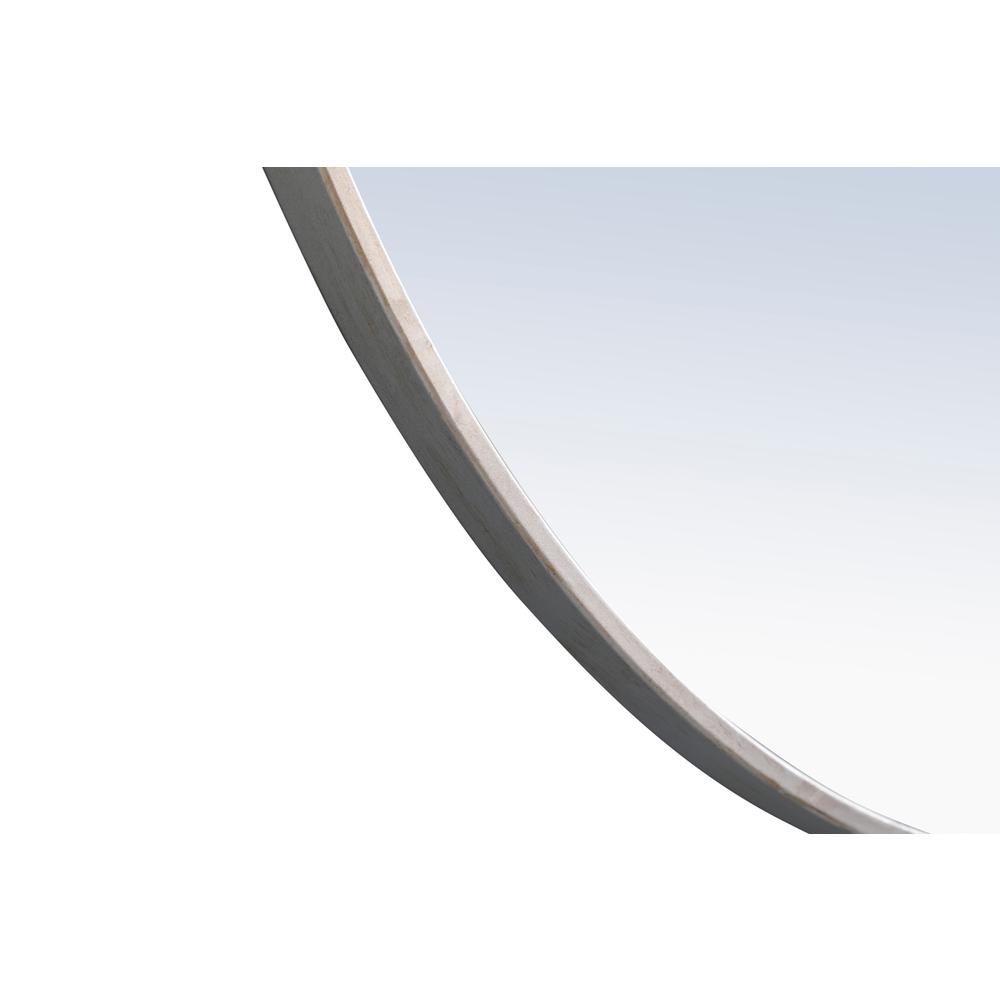 Metal frame Round Mirror with decorative hook 32 inch Silver finish. Picture 6