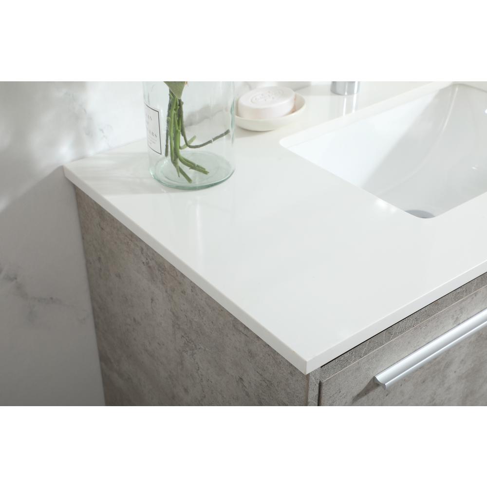 36 inch Single bathroom vanity in concrete grey. Picture 5