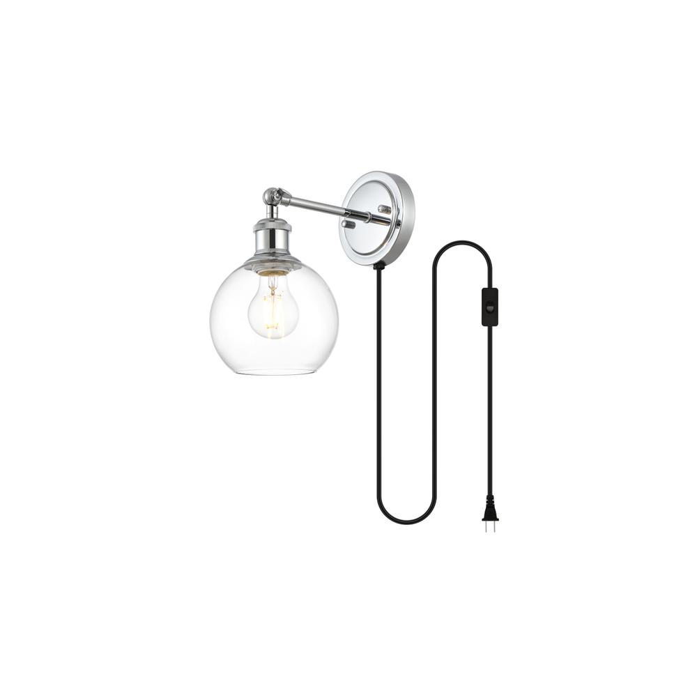 Wesson 1 light Chrome and Clear plug in wall sconce. Picture 2