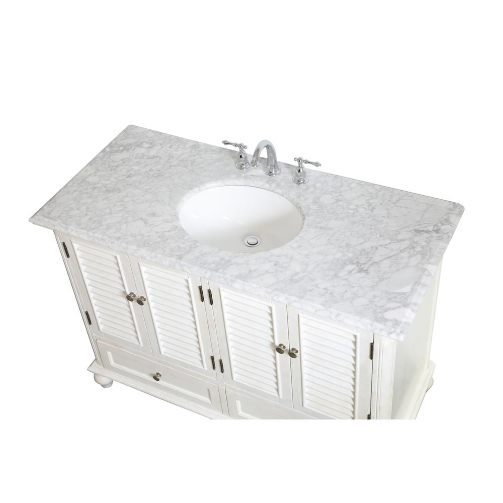 48 inch Single Bathroom Vanity in Antique White. Picture 9