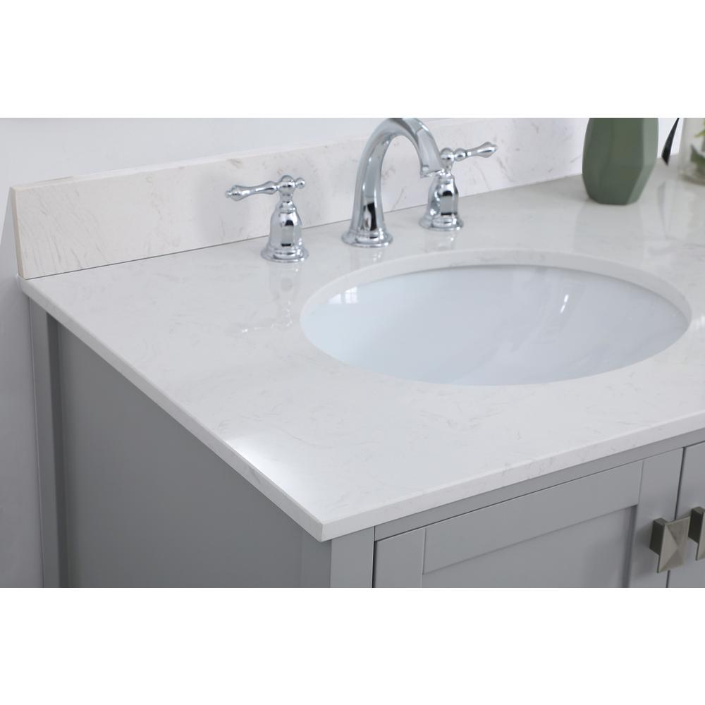 42 inch Single Bathroom Vanity in Gray with Backsplash. Picture 5