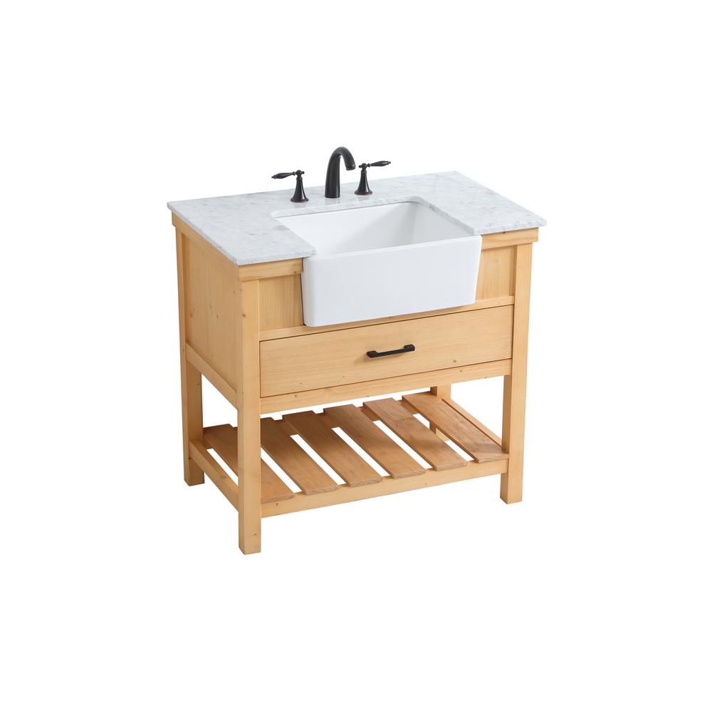 36 inch Single bathroom vanity in natural wood. Picture 8