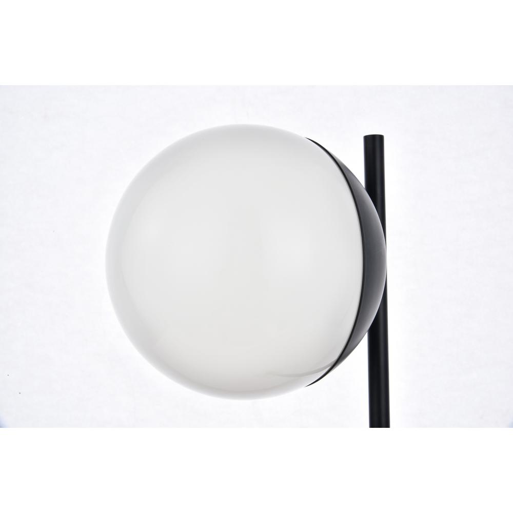 Eclipse 1 Light Black Table Lamp With Frosted White Glass. Picture 3