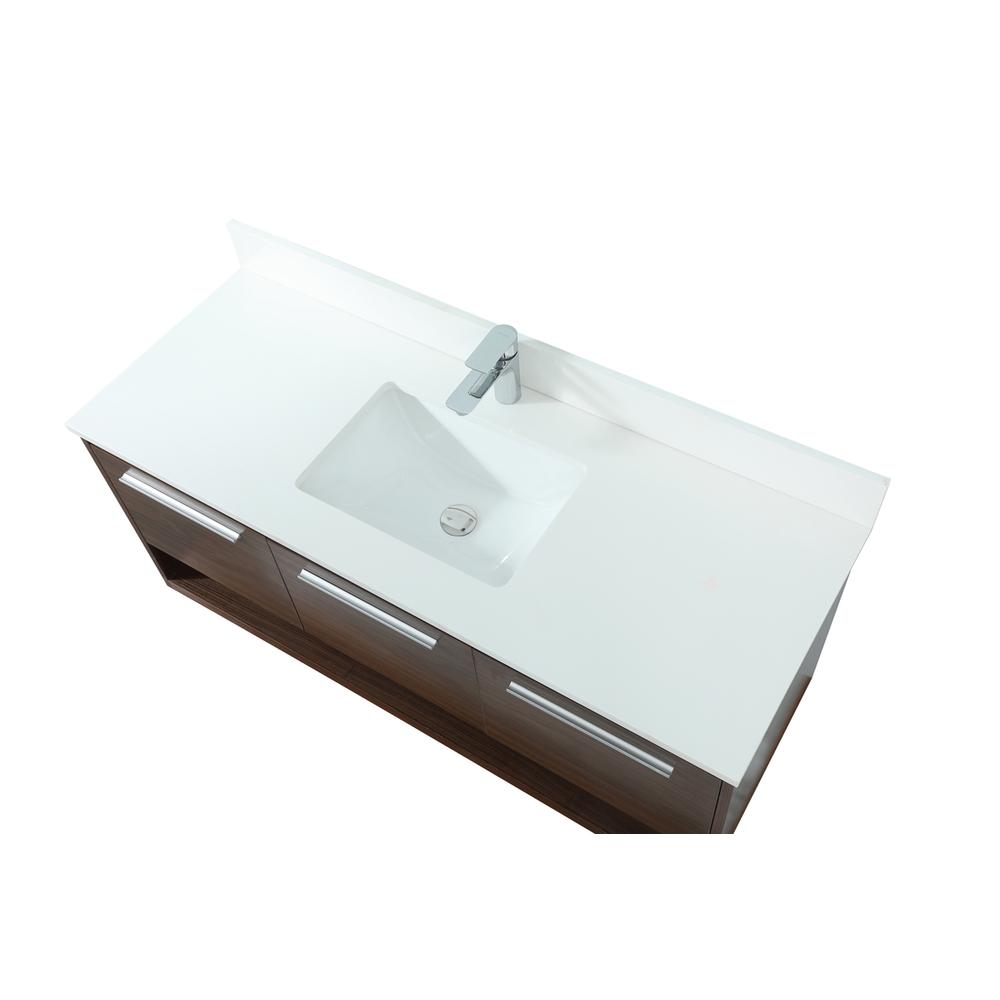 48 inch Single bathroom vanity in walnut with backsplash. Picture 10