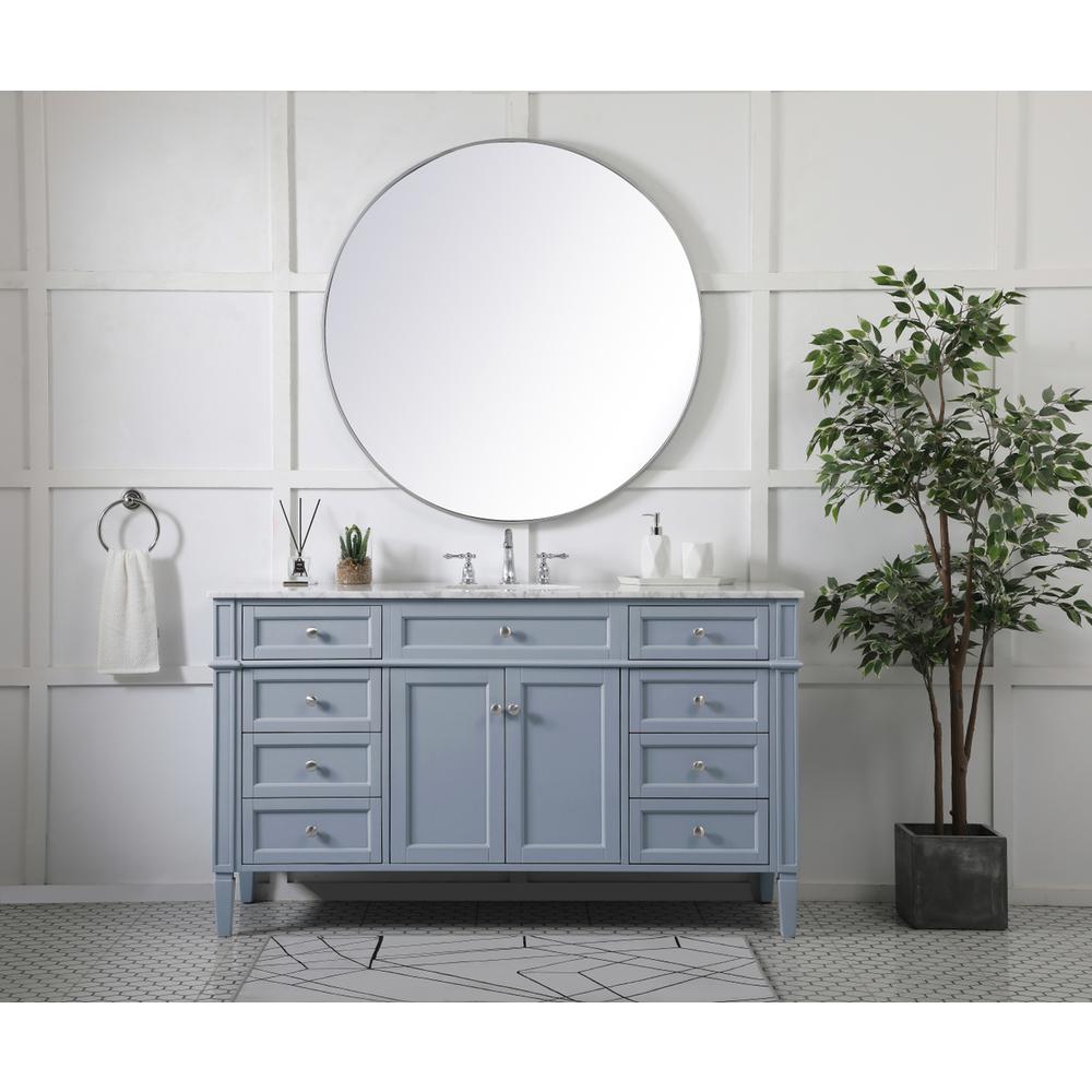60 inch Single bathroom vanity in grey. Picture 4