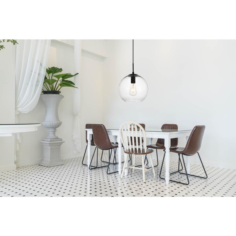 Placido Collection Pendant D9.8 H9.8 Lt:1 Black and Clear Finish. Picture 6