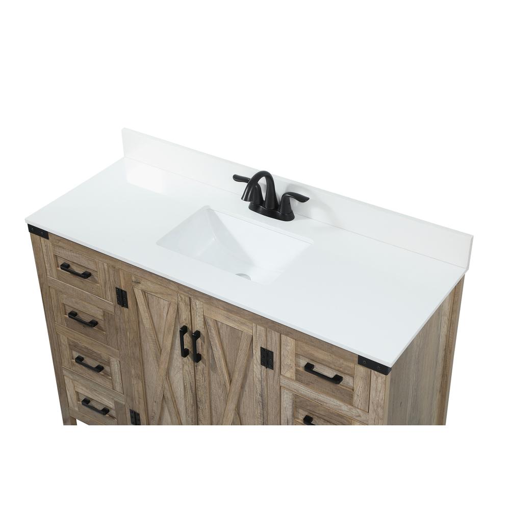 48 inch Single bathroom vanity in natural oak with backsplash. Picture 10