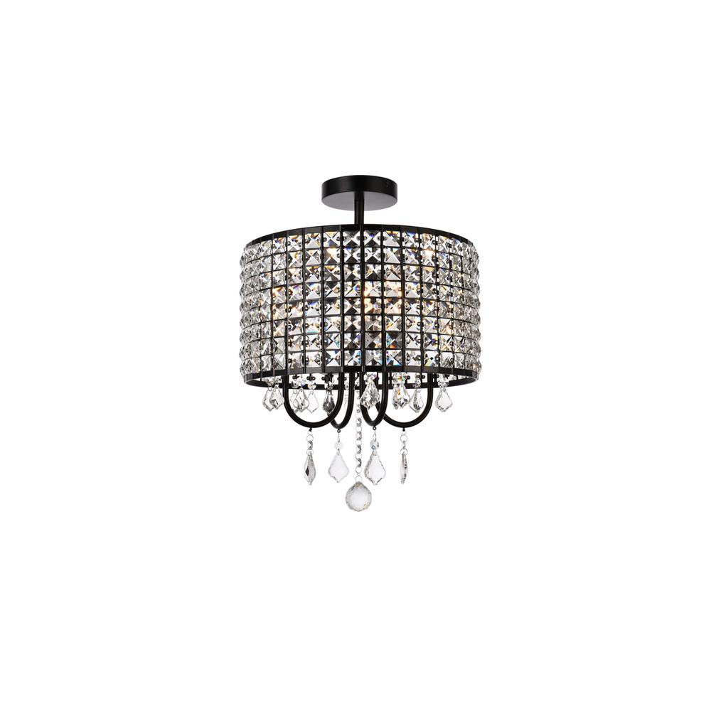Elise 14 inch flush mount in black. Picture 1
