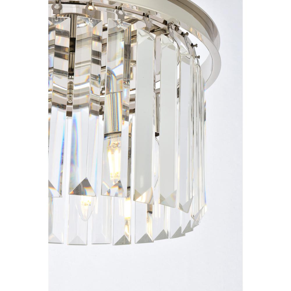 Sydney 3 light polished nickel Pendant Clear Royal Cut Crystal. Picture 5