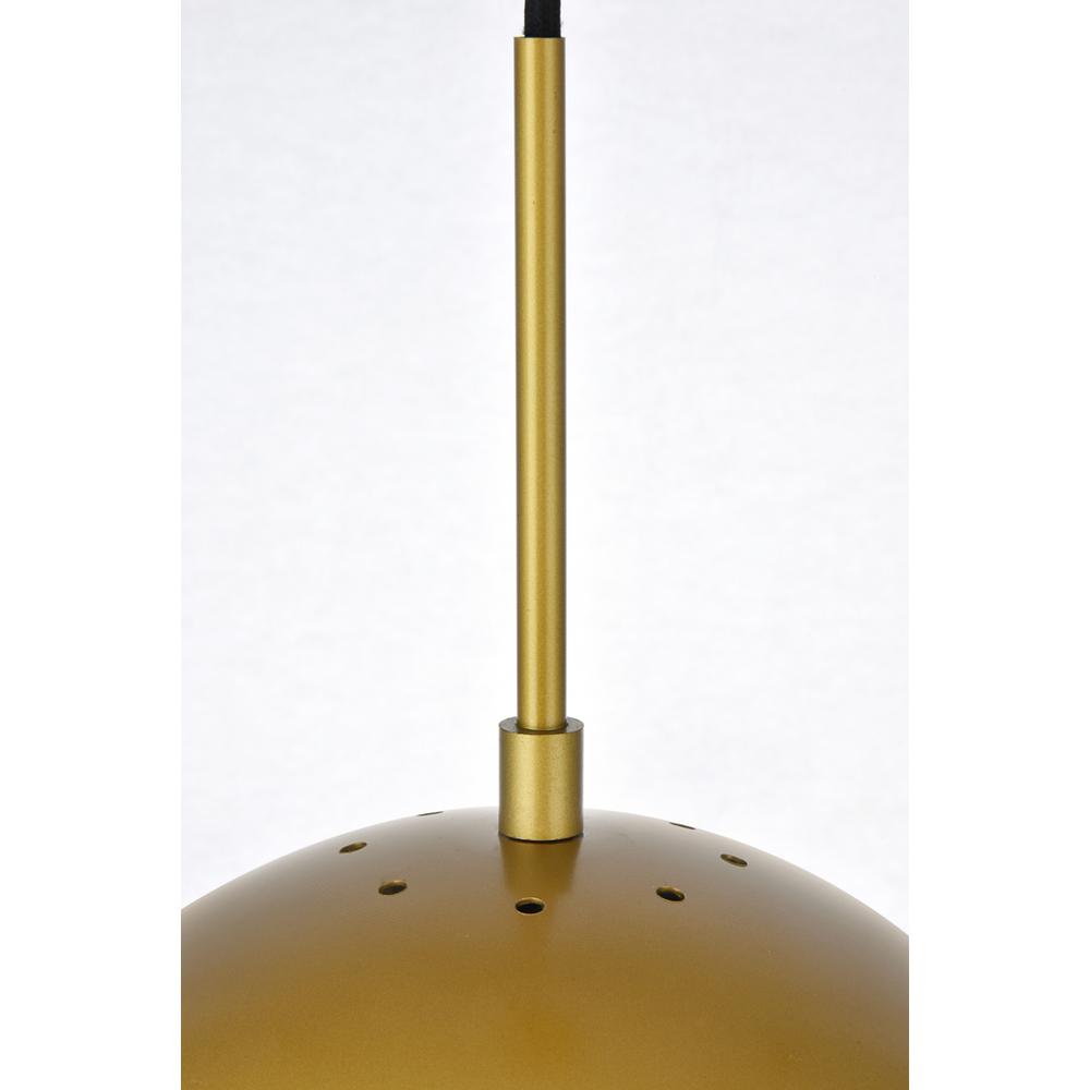 Eclipse 1 Light Brass Pendant With Frosted White Glass. Picture 4