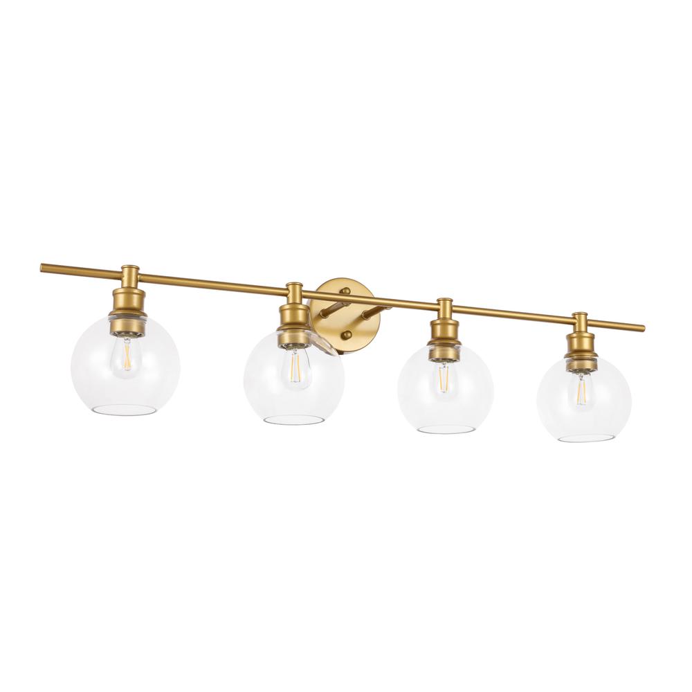 Collier 4 light Brass and Clear glass Wall sconce. Picture 12