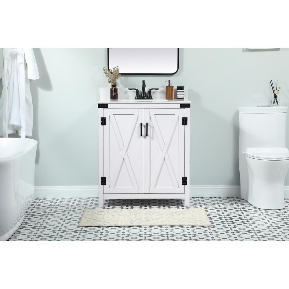 30 inch Single bathroom vanity in white with backsplash. Picture 14