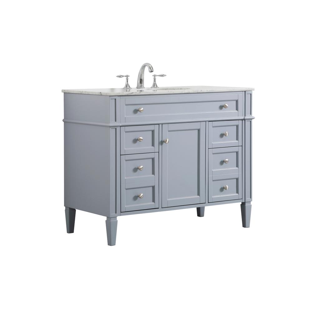 42 inch Single bathroom vanity in grey. Picture 4