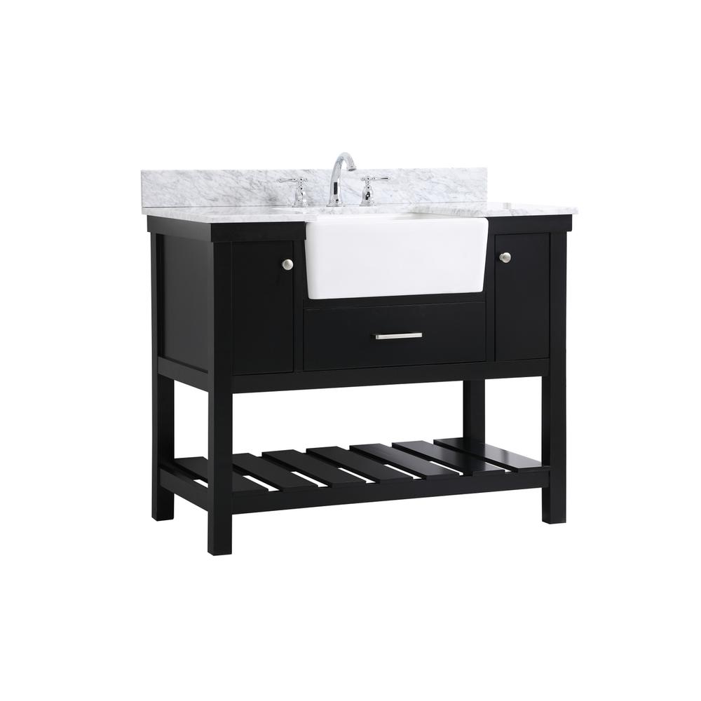 42 inch Single bathroom vanity in black with backsplash. Picture 7