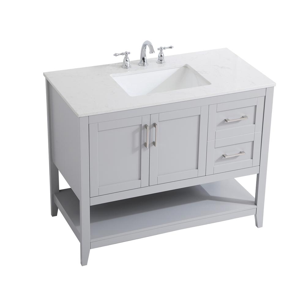 42 inch Single Bathroom Vanity in Grey. Picture 8