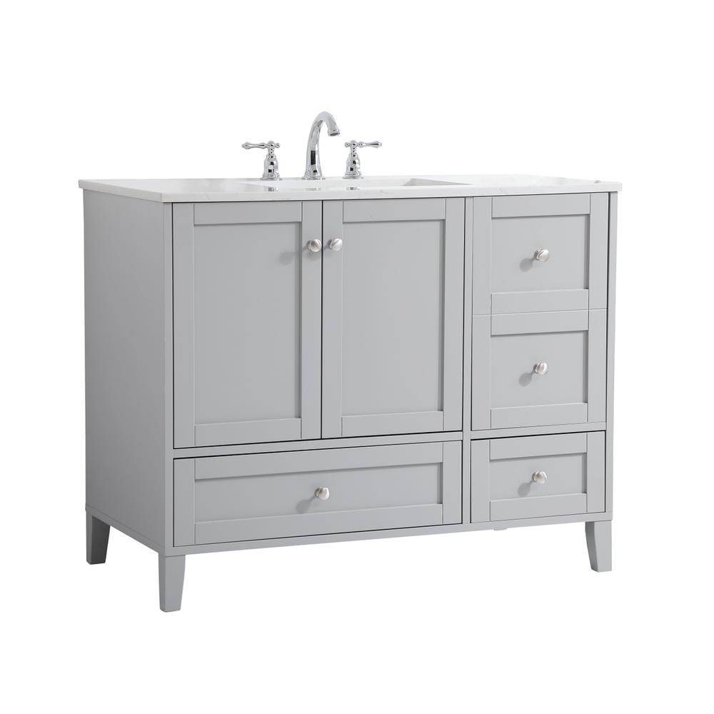 42 inch Single Bathroom Vanity in Grey. Picture 7