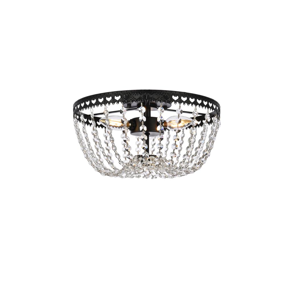 Kylie 12 inch flush mount in black. Picture 1