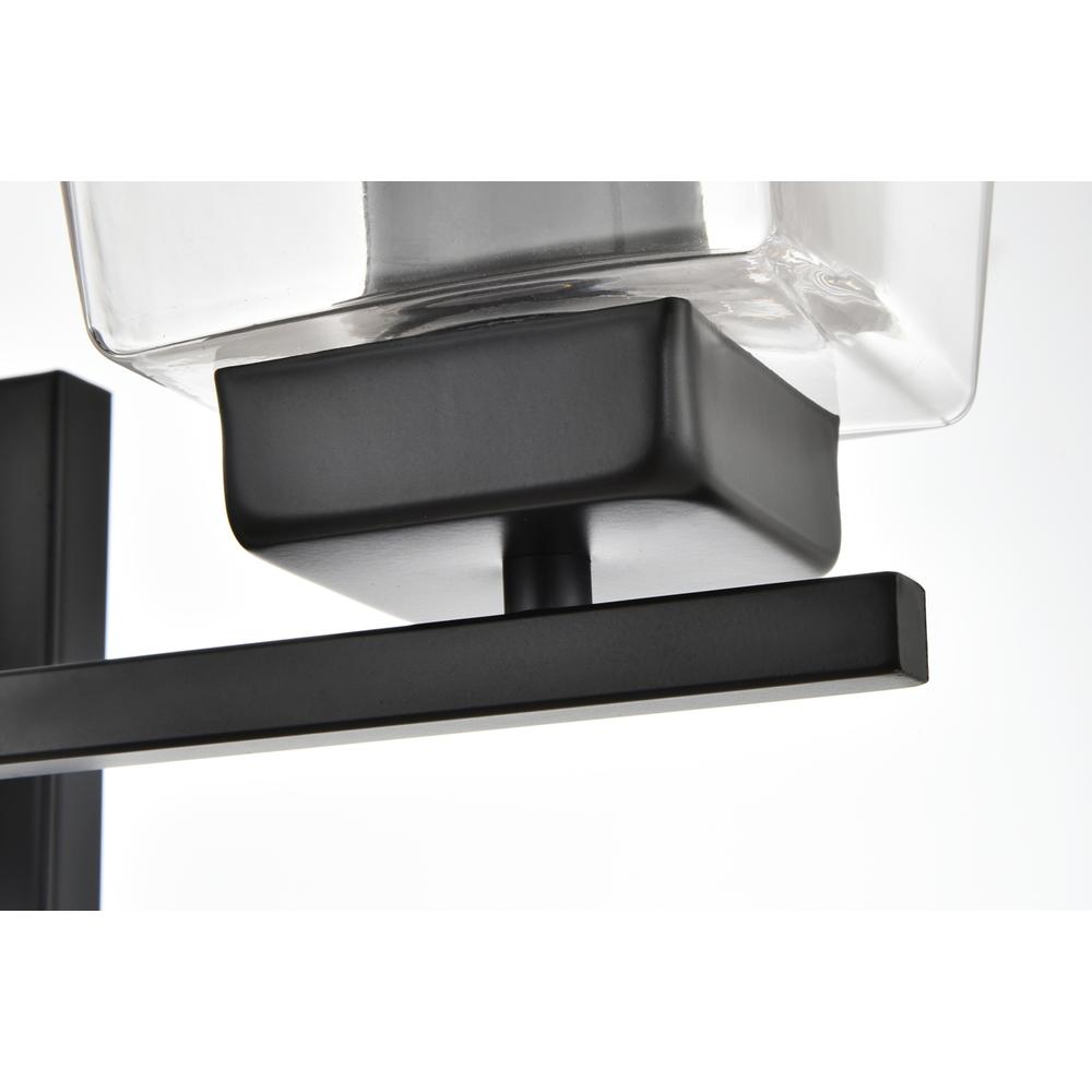 Merrick 3 light Black and Clear Bath Sconce. Picture 6