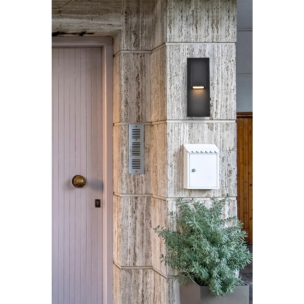 Raine Integrated LED wall sconce in black. Picture 1