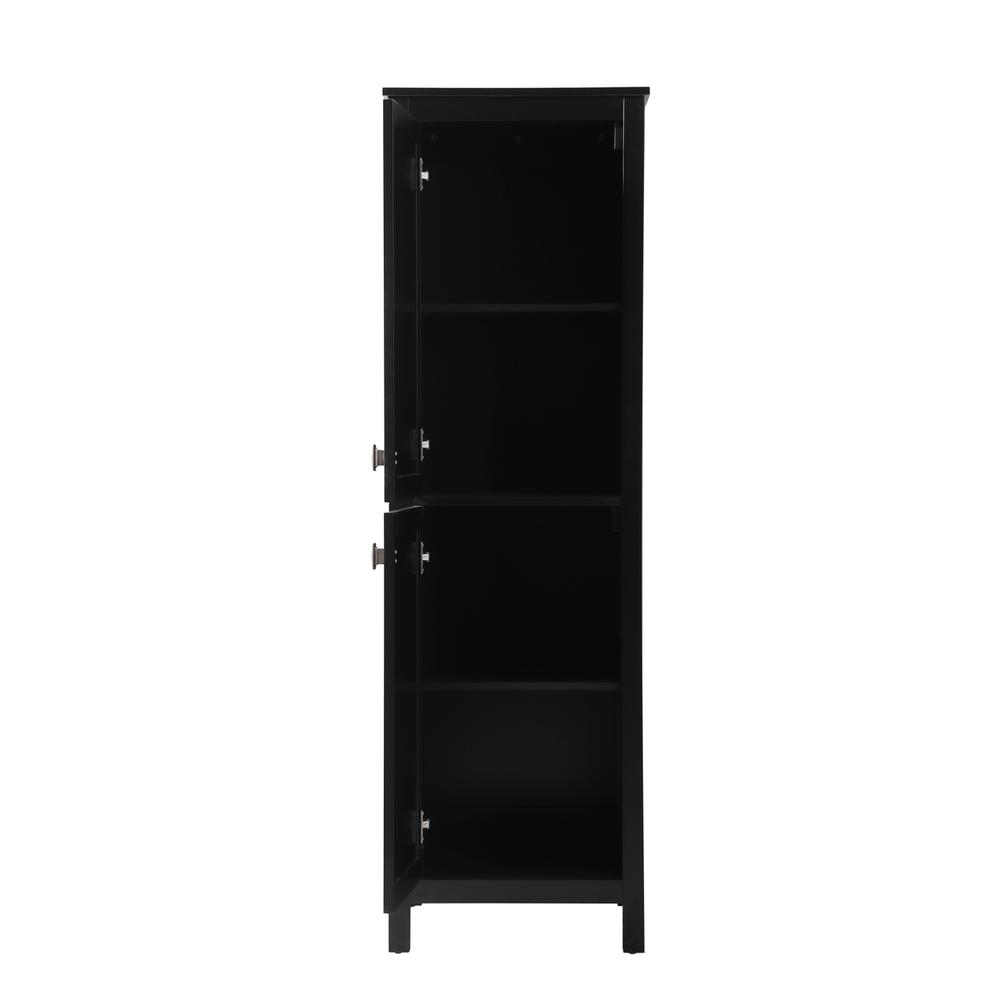 20 Inch Wide Bathroom Linen Storage Freestanding Cabinet In Black. Picture 4