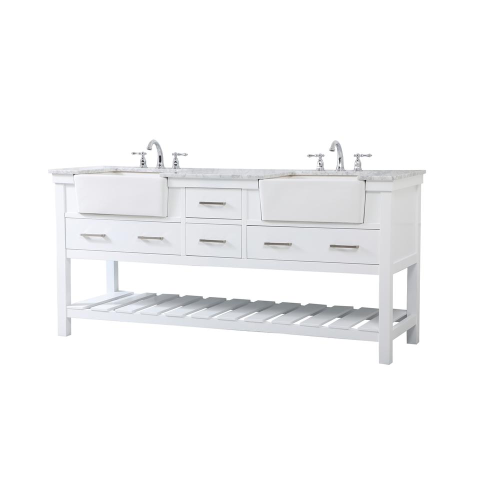 72 inch double bathroom vanity in white. Picture 7