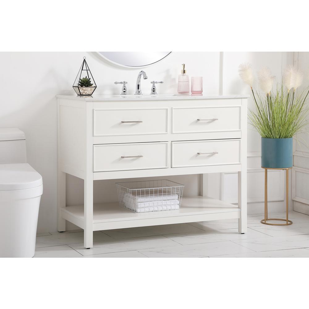 42 inch Single bathroom vanity in white. Picture 2