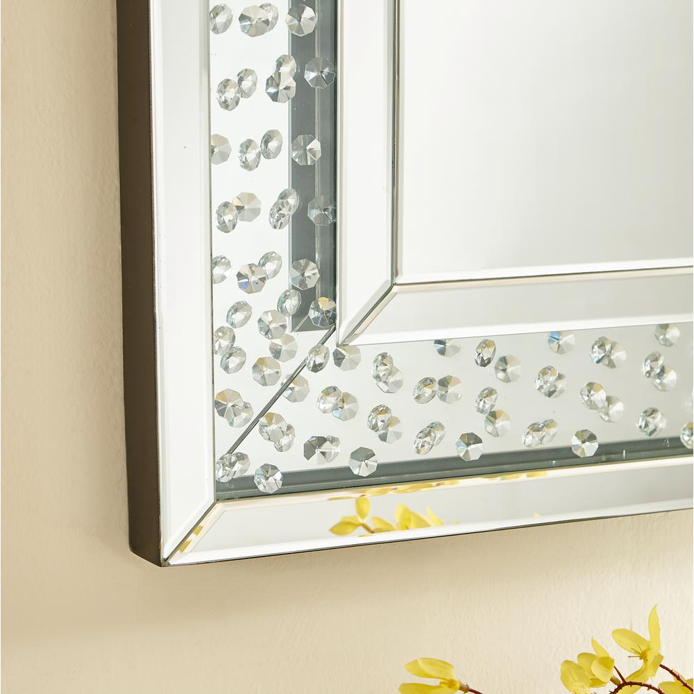 Sparkle 24 in. Contemporary Crystal Rectangle Mirror in Clear. Picture 3