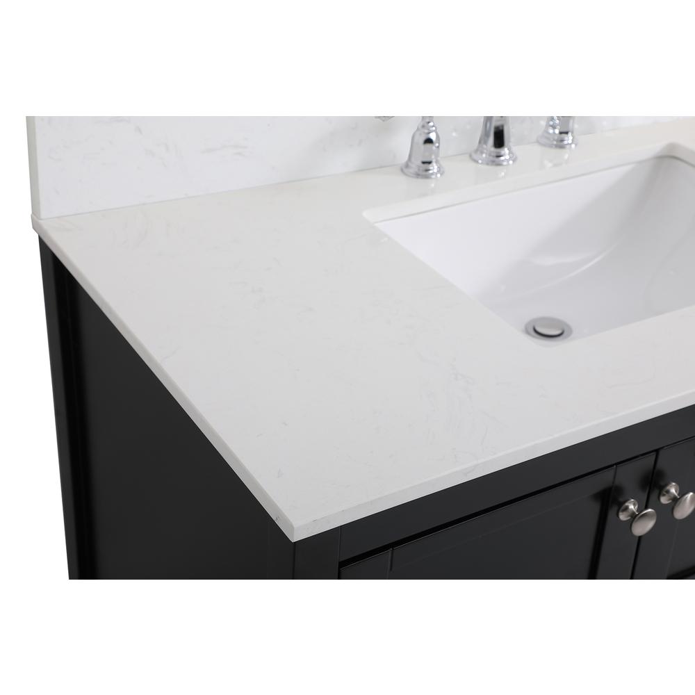 42 inch Single Bathroom Vanity in Black with Backsplash. Picture 11