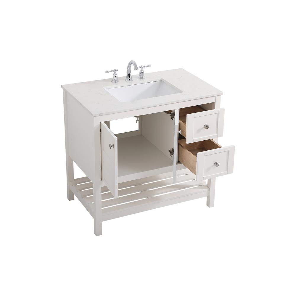 36 inch Single Bathroom Vanity in White. Picture 8