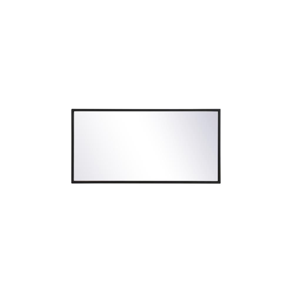 Metal frame rectangle mirror 14x28 inch in black. Picture 6