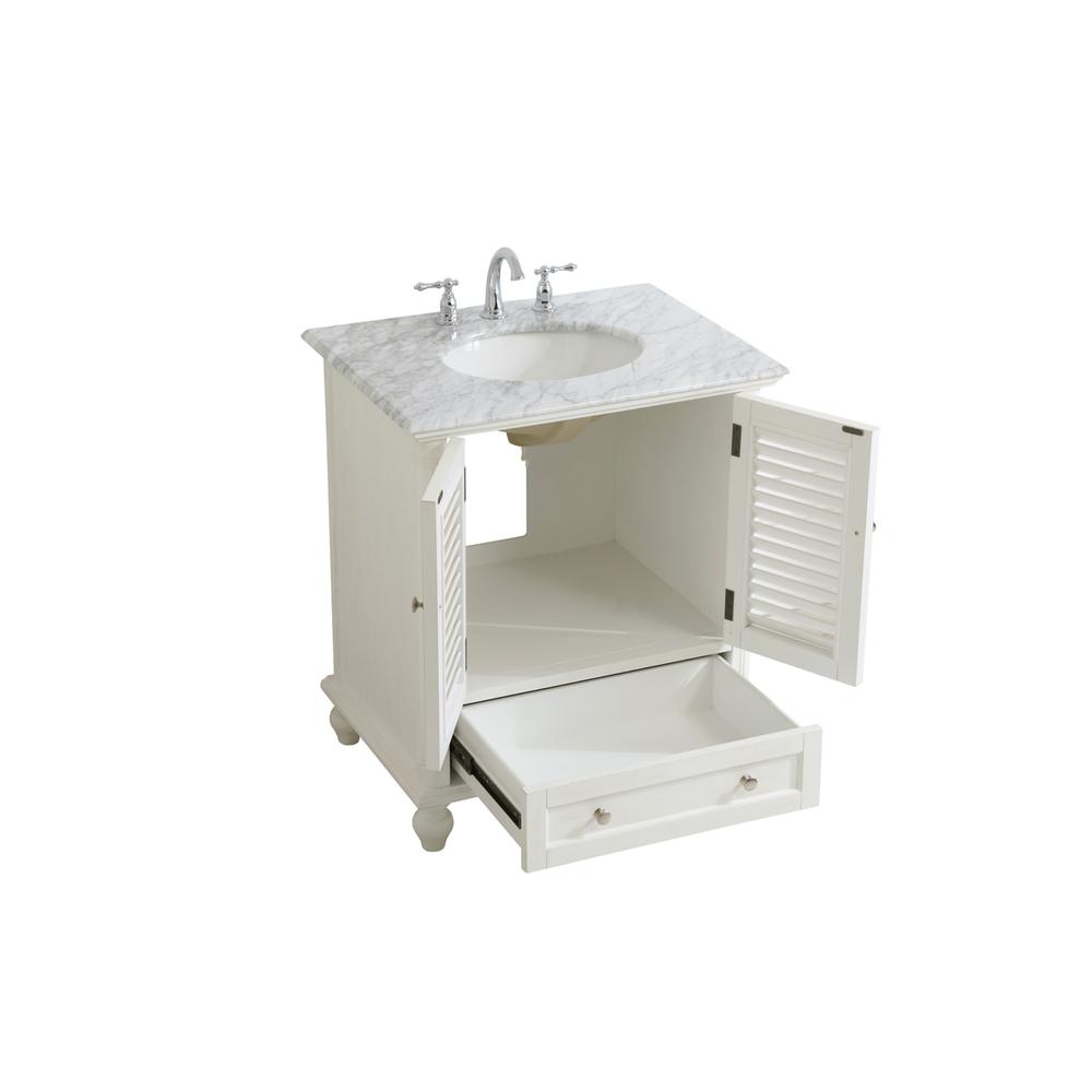 30 inch Single Bathroom Vanity in Antique White. Picture 8