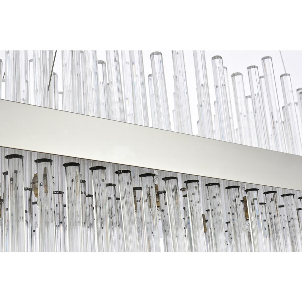 Dallas 48 inch rectangle crystal pendant in chrome. Picture 5